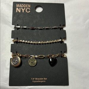 NWT Madden NYC 3 pc bracelet set
